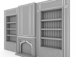 Fireplace tv unit 02 model 3D Model