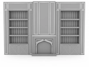 Fireplace tv unit 02 model 3D Model