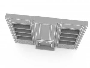 Fireplace tv unit 02 model 3D Model
