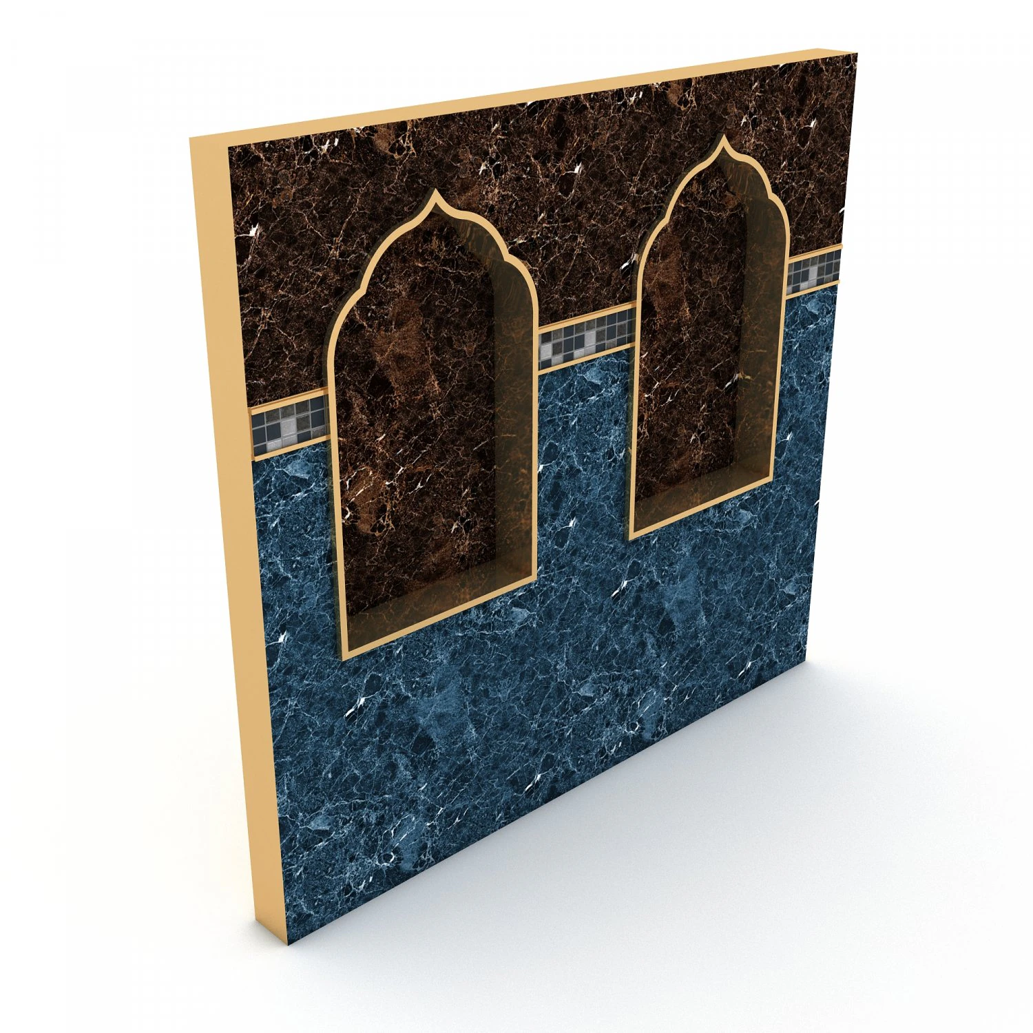 Classic bathroom wall 3D Model .c4d .max .obj .3ds .fbx .stl .blend