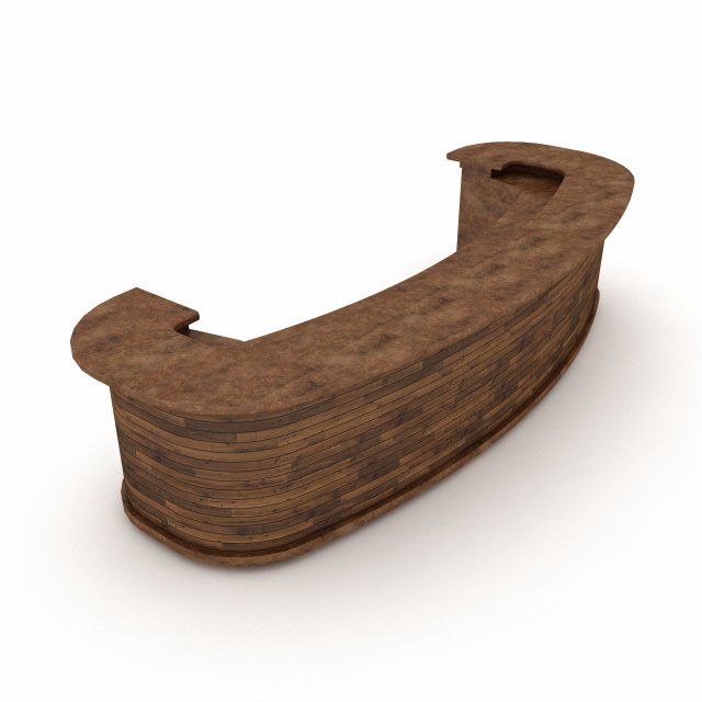 Wooden reception model Model 3D .c4d .max .obj .3ds .fbx .stl .blend 