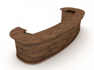 木质接待模型 3D 模型