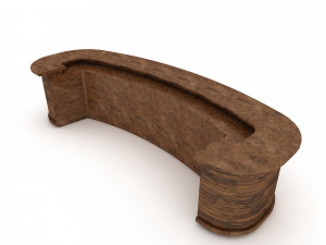 Wooden reception model Model 3D