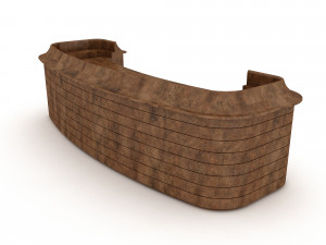 Wooden reception 02 3D Model