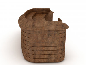 Wooden reception 02 3D Model