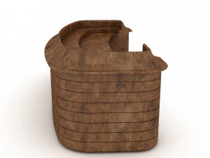 Wooden reception 02 3D Model