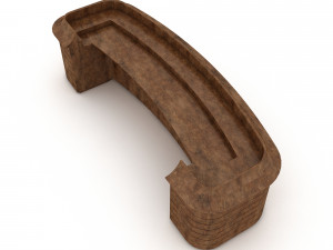 Wooden reception 02 3D Model