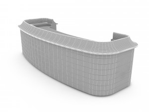 Wooden reception 02 3D Model