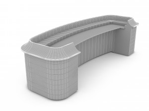 Wooden reception 02 3D Model