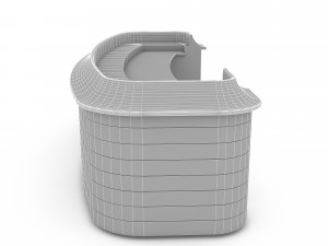 Wooden reception 02 3D Model