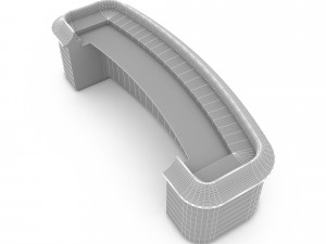 Wooden reception 02 3D Model