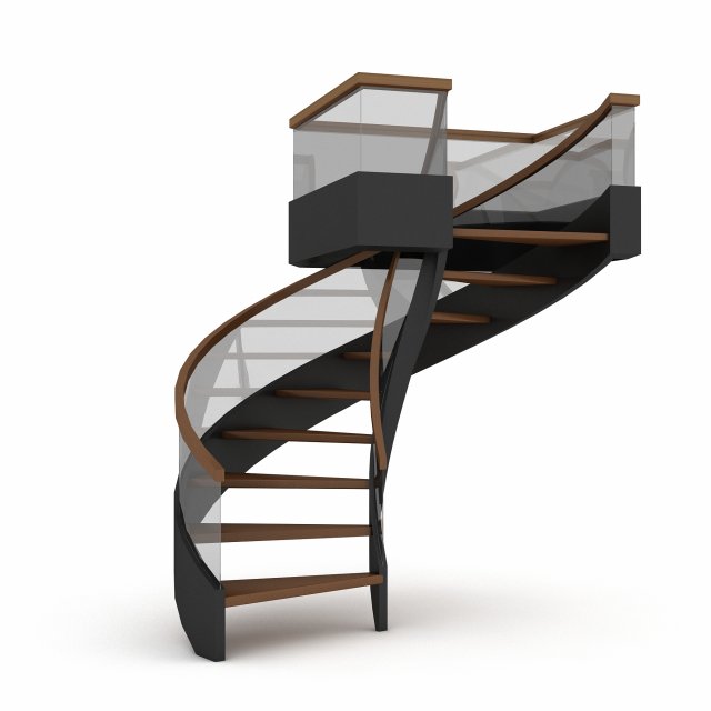 3D wooden stair 3D Model .c4d .max .obj .3ds .fbx .stl .blend 