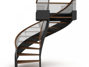 3D wooden stair 3D Model