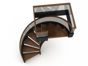 3D wooden stair 3D Model
