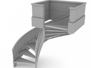 3D wooden stair 3D Model