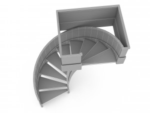 3D wooden stair 3D Model