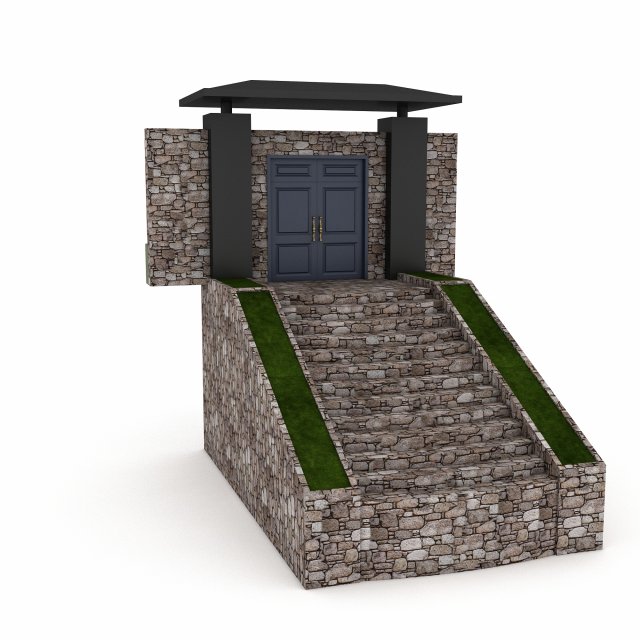 3D garden wall door 3Dモデル .c4d .max .obj .3ds .fbx .stl .blend 