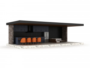Modern garden gazebo 02 3D Model