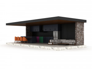 Modern garden gazebo 02 Model 3D