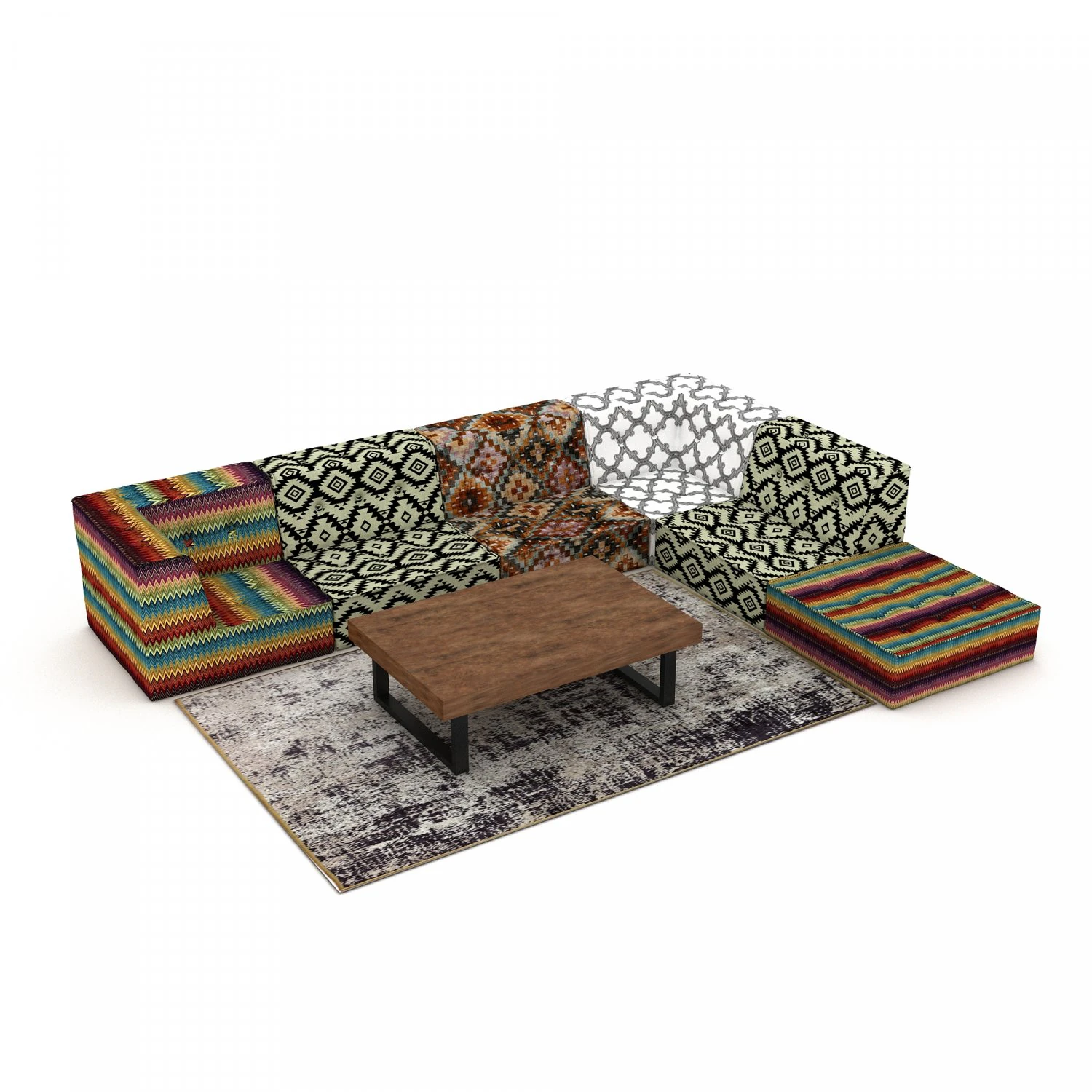 3D ethnic sitting group model 3D Model .c4d .max .obj .3ds .fbx .stl .blend 