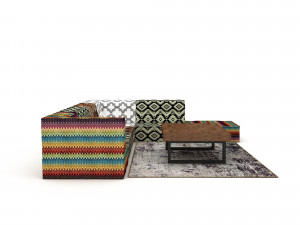 3D ethnic sitting group model 3Dモデル