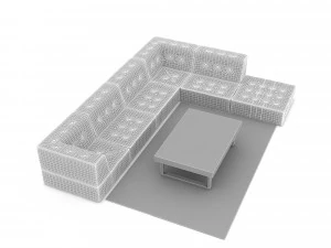 3D ethnic sitting group model 3D Model