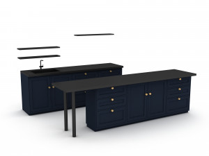 3d modern kitchen design 02 Modèle 3D