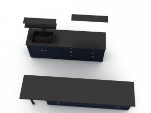 3d modern kitchen design 02 Model 3D