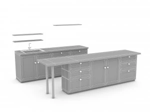 3d modern kitchen design 02 3D Model
