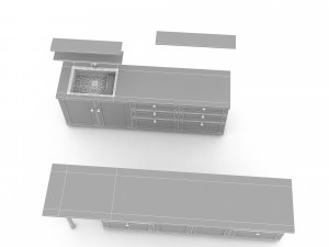 3d modern kitchen design 02 Model 3D
