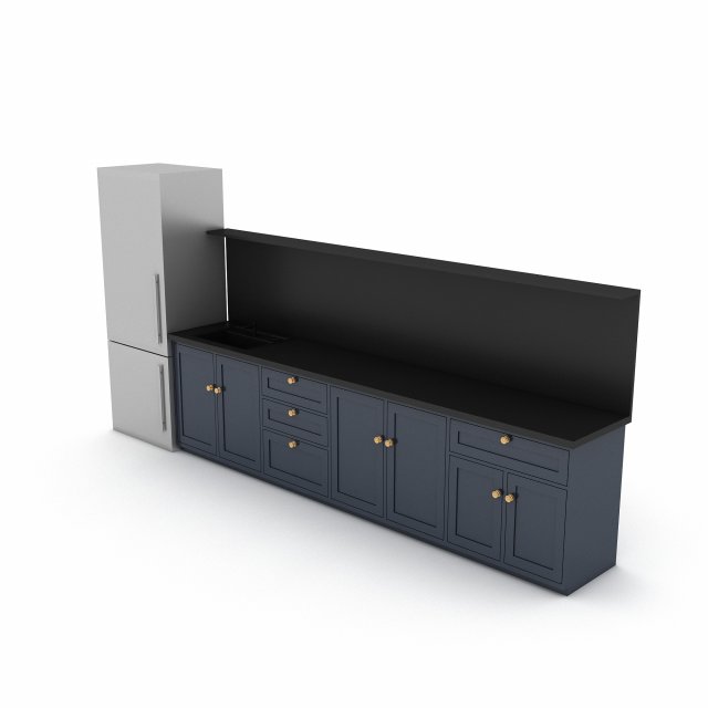 3D modern kitchen design 03 model 3D Model .c4d .max .obj .3ds .fbx .stl .blend