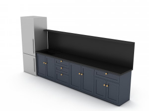 3D modern kitchen design 03 model Modèle 3D