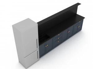 3D modern kitchen design 03 model 3D Model