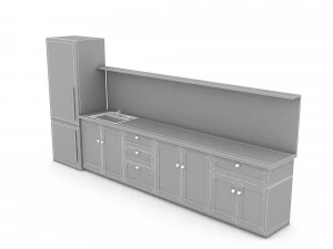 3D modern kitchen design 03 model 3D Model