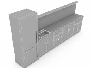 3D modern kitchen design 03 model 3D Model
