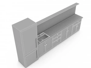 3D modern kitchen design 03 model 3D Model
