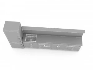 3D modern kitchen design 03 model 3D Model