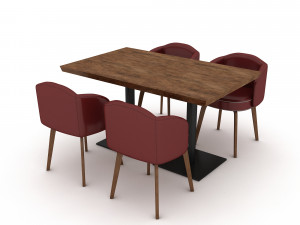 Modern table chair model Modelo 3D