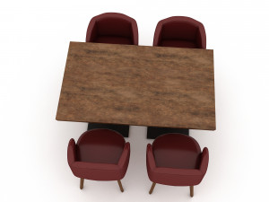 Modern table chair model Modelo 3D