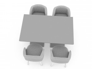 Modern table chair model Modelo 3D