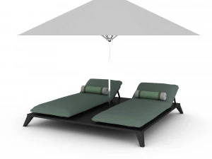 sunbeds and umbrellas 3D Model