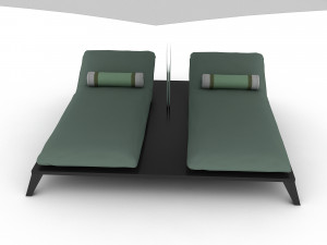sunbeds and umbrellas 3D 모델