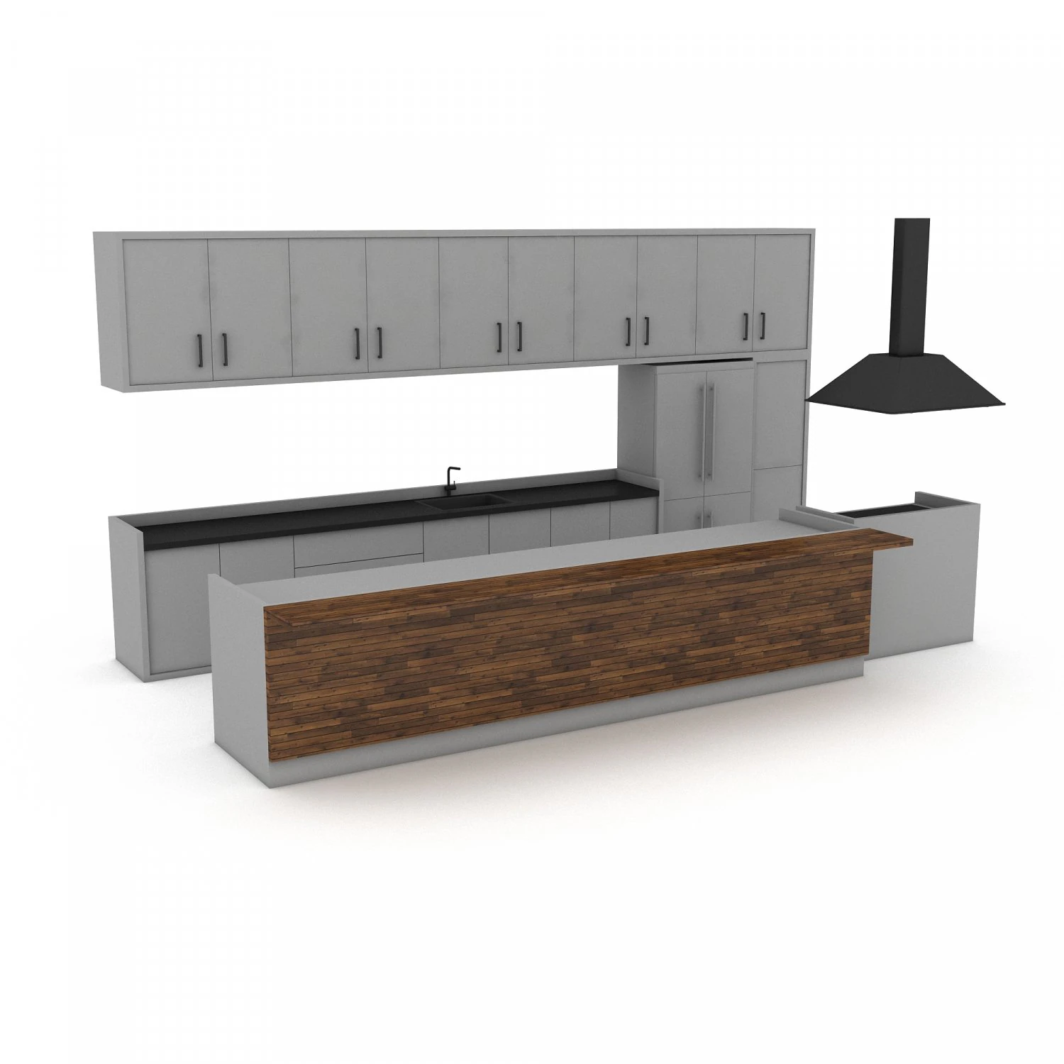 3d modern kitchen design 05 3D Model .c4d .max .obj .3ds .fbx .stl .blend