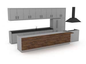 3d modern kitchen design 05 3D Model