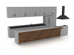 3D дизайн современной кухни 05 3D Модель