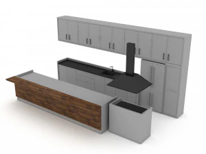 3d modern kitchen design 05 3D Model