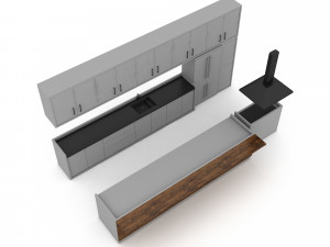 3d modern kitchen design 05 3D-Modell