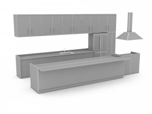 3d modern kitchen design 05 3D-Modell