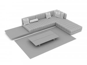 3D corner seat 07 3D Model
