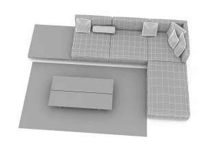3D corner seat 07 3D Model